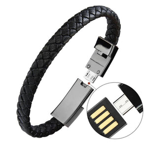 Wearable USB Charger Leather Bracelet - Trendition